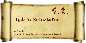 Ilyés Krisztofer névjegykártya